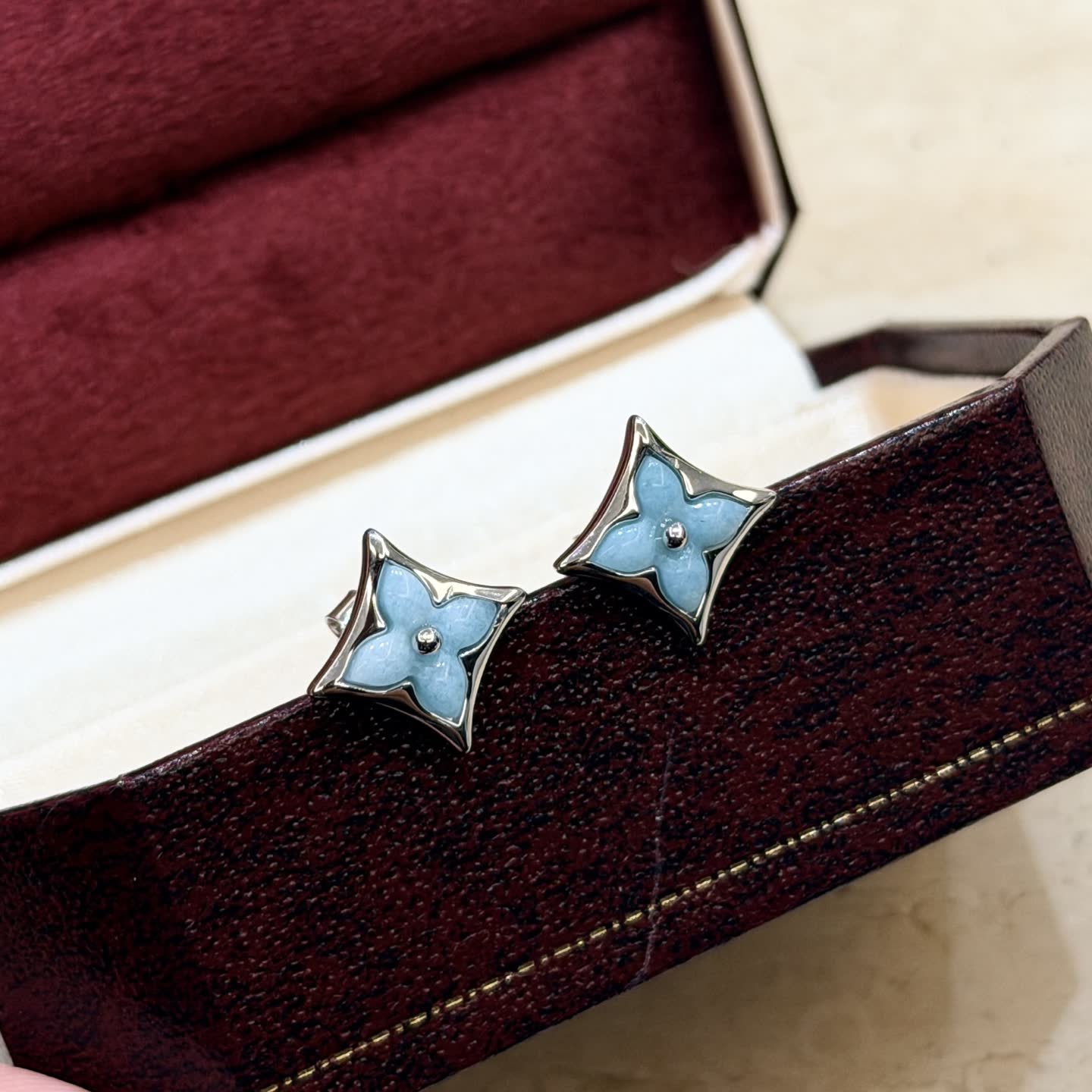 Louis Vuitton Blue Flower Earrings Louis Vuitton Blue Flower Earrings